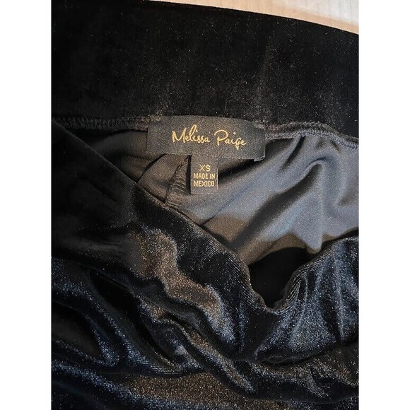 Melissa Paige Pants XS Black Velvet Pull-On Straight Leg Dressy Holiday Glam* - Picture 4 of 8